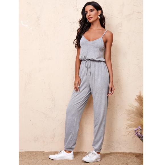 Cami Drawstring Waist Tapered Leg Jumpsuit - Picture 2 of 8